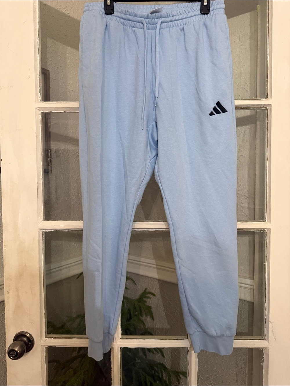 adidas Light Blue Men’s Joggers with Black Logo